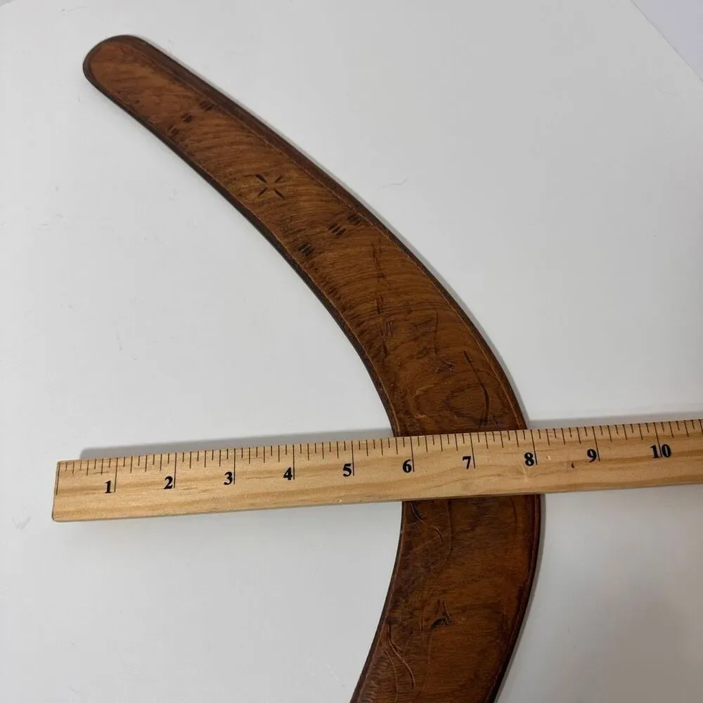 Vintage Wooden Australian Returning Boomerang by Stephen Silady